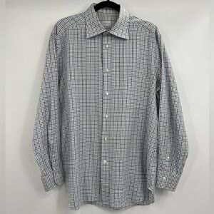 ermenegildo zegna Plaid Collared Button Up Cotton Size 42 16.5